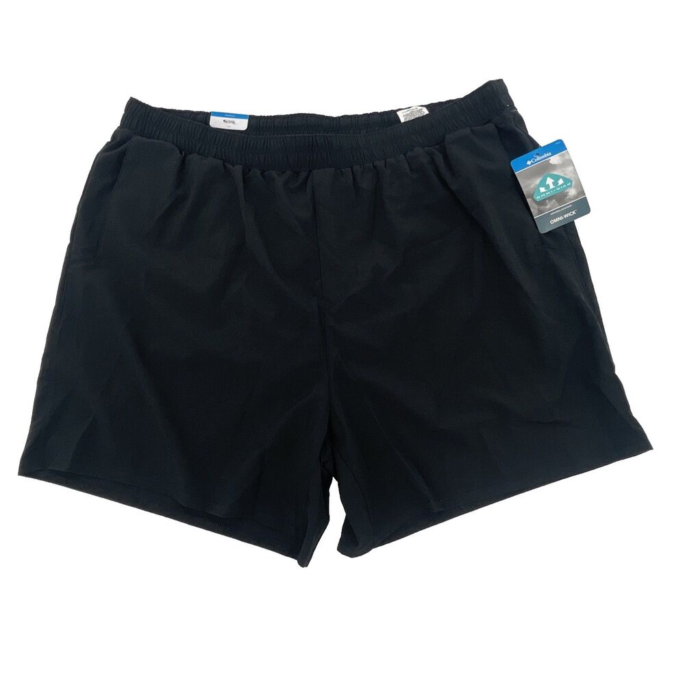 Columbia Hike Shorts Mens XL 5" Inseam Black Liner Brief Omniwick NEW Tags